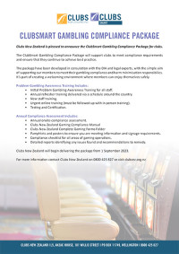 ClubSmart Gambling Compliance Package Flyer jpeg